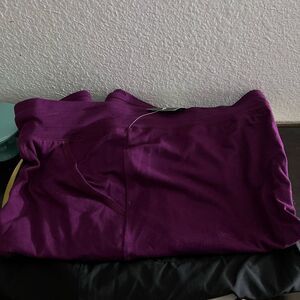 Lot - Women’s 2 pants drawstring waistband pockets purple black XL 16-18 New